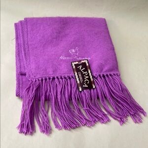 New Vibrant Lilac Purple Alpaca Camargo Scarf with Luxurious Fringe